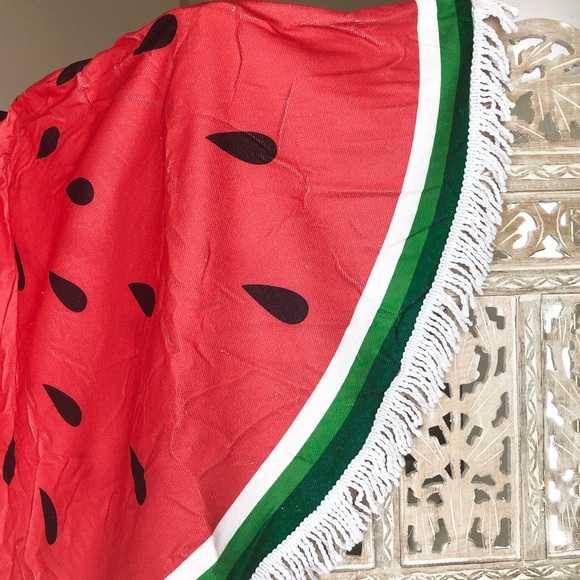 Boho Watermelon Roundie Beach Coverup/Wrap/Towel - Picture 7 of 12
